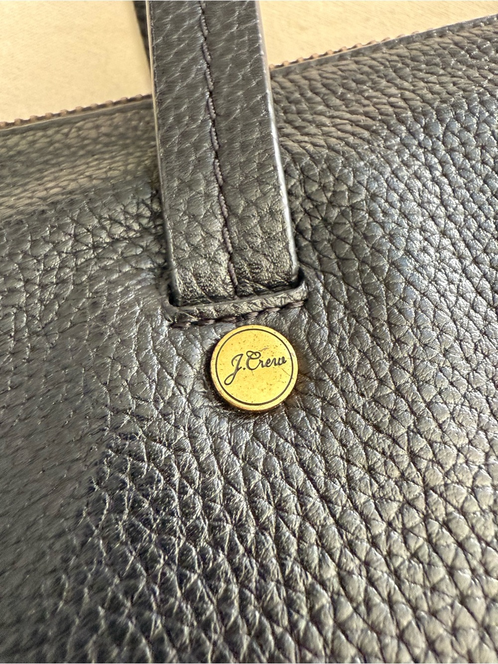 J Crew Leather Tote - Picture 2 of 6